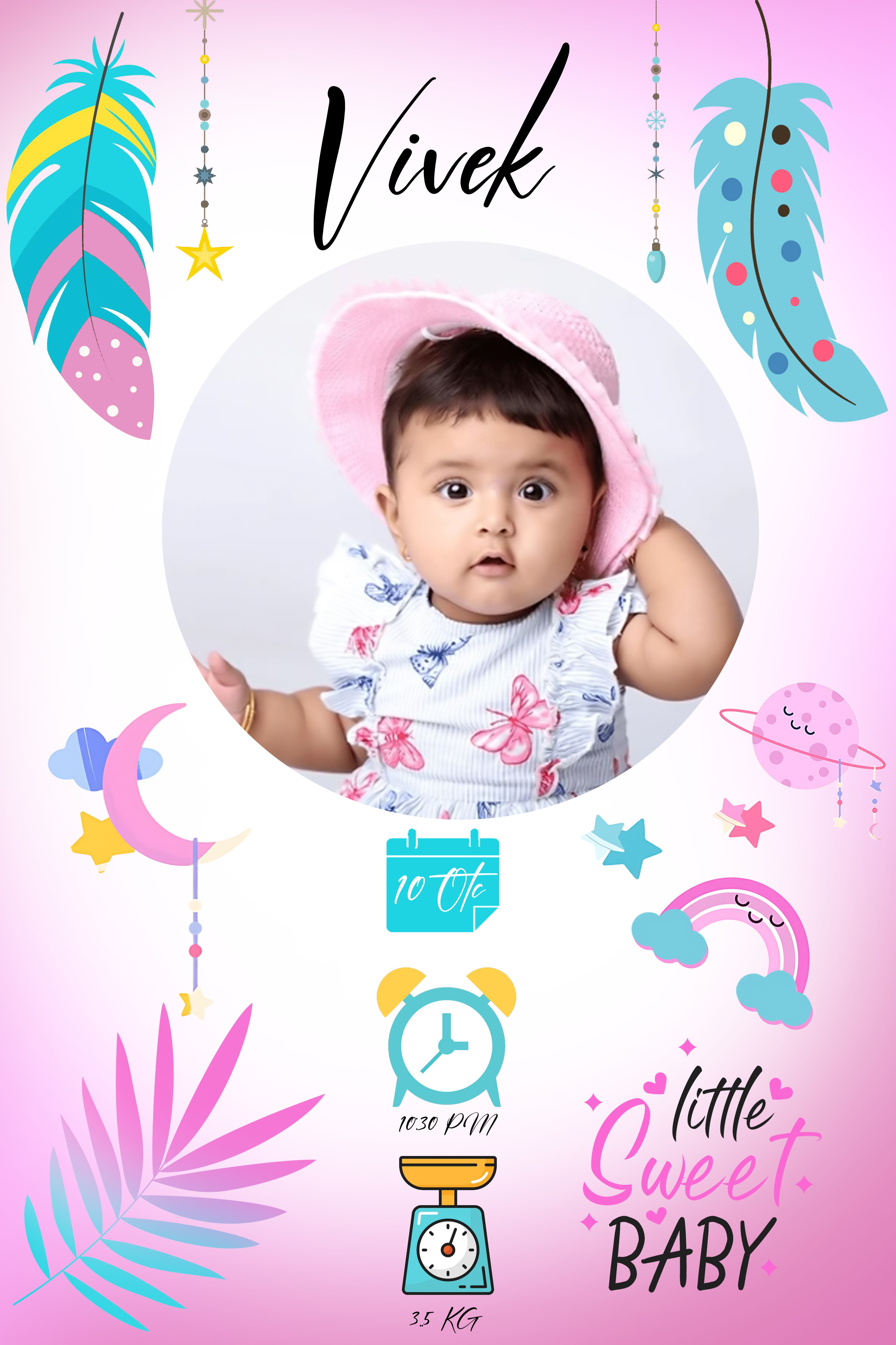 Personalized Baby Birth Details Premium Photo Frame - Image 8
