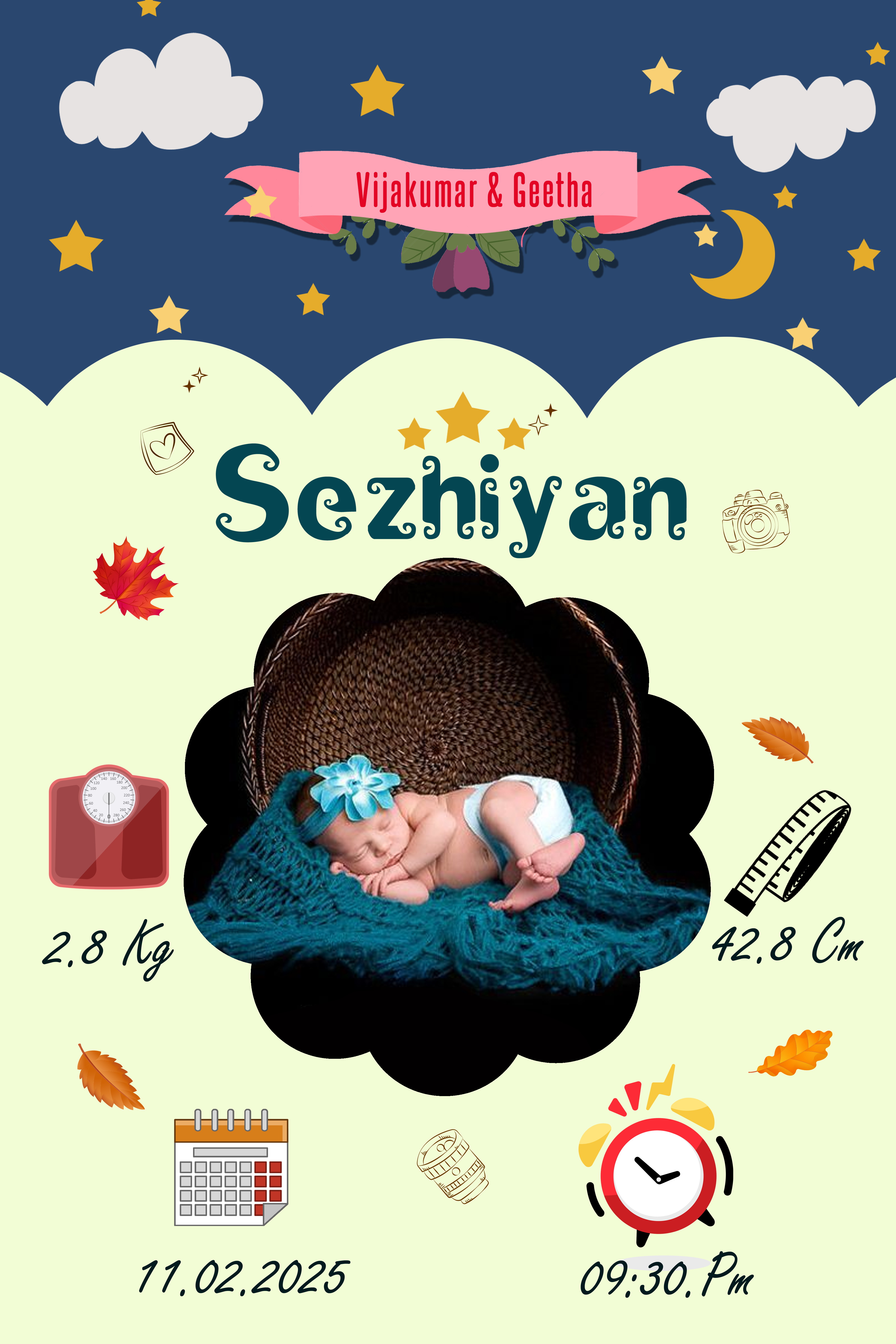 Baby Boy Birth Details Personalized Photo Frame - Image 5