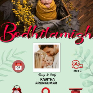 Customized Newborn Baby Stats Photo Frame
